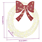 Krans Med 60 Led Varmhvit 75 Cm Akryl