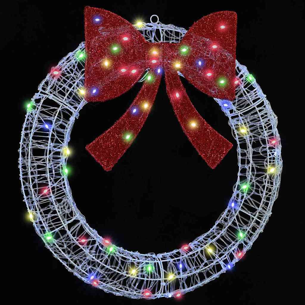 Krans Med 60 Led Flerfarget 75 Cm Akryl