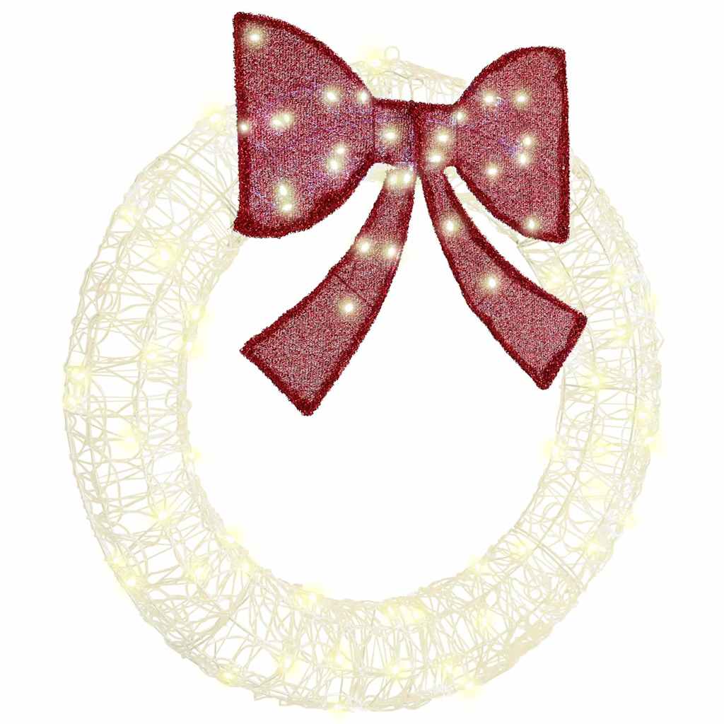 Krans Med 80 Led Varmhvit 90 Cm Akryl