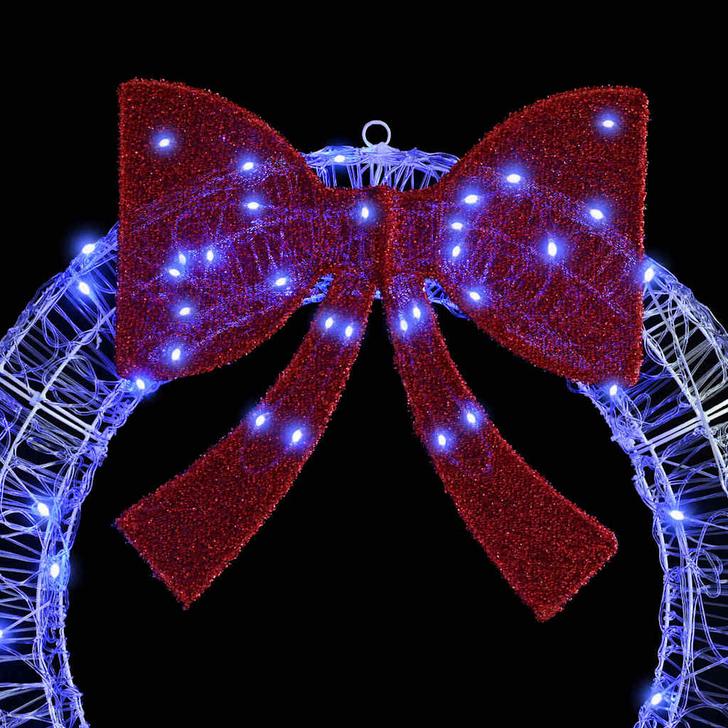 Krans Med 80 Led Blå 90 Cm Akryl