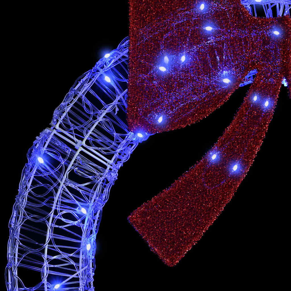 Krans Med 80 Led Blå 90 Cm Akryl