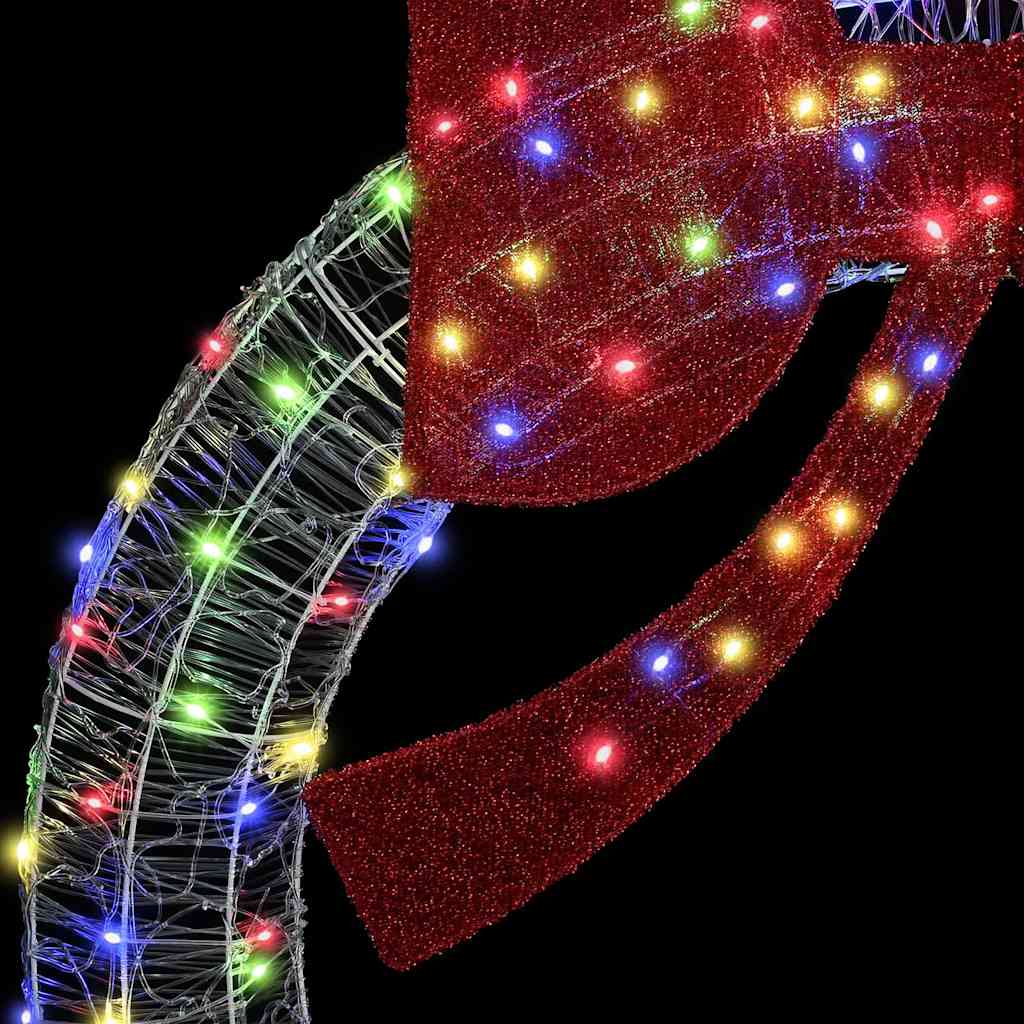 Krans Med 80 Led Flerfarget 90 Cm Akryl