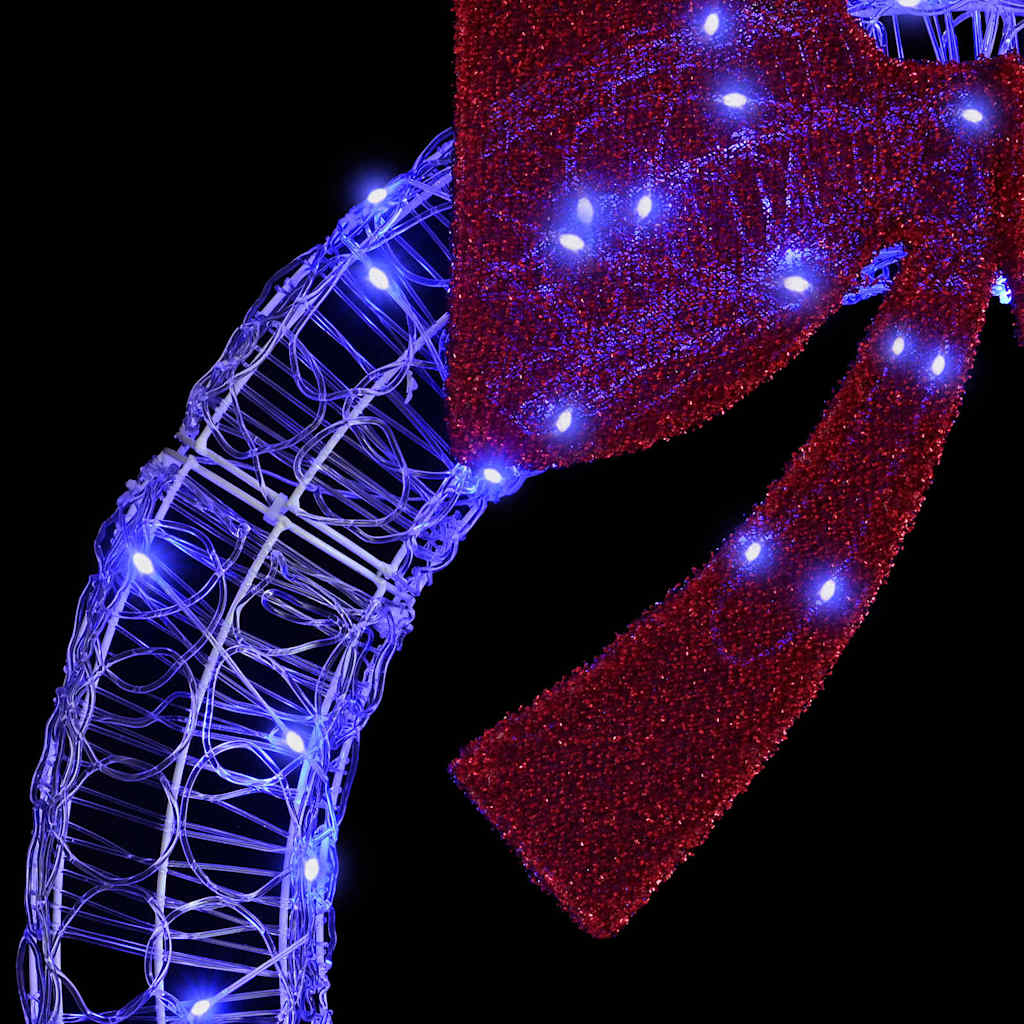 Krans Med 150 Led Blå 120 Cm Akryl
