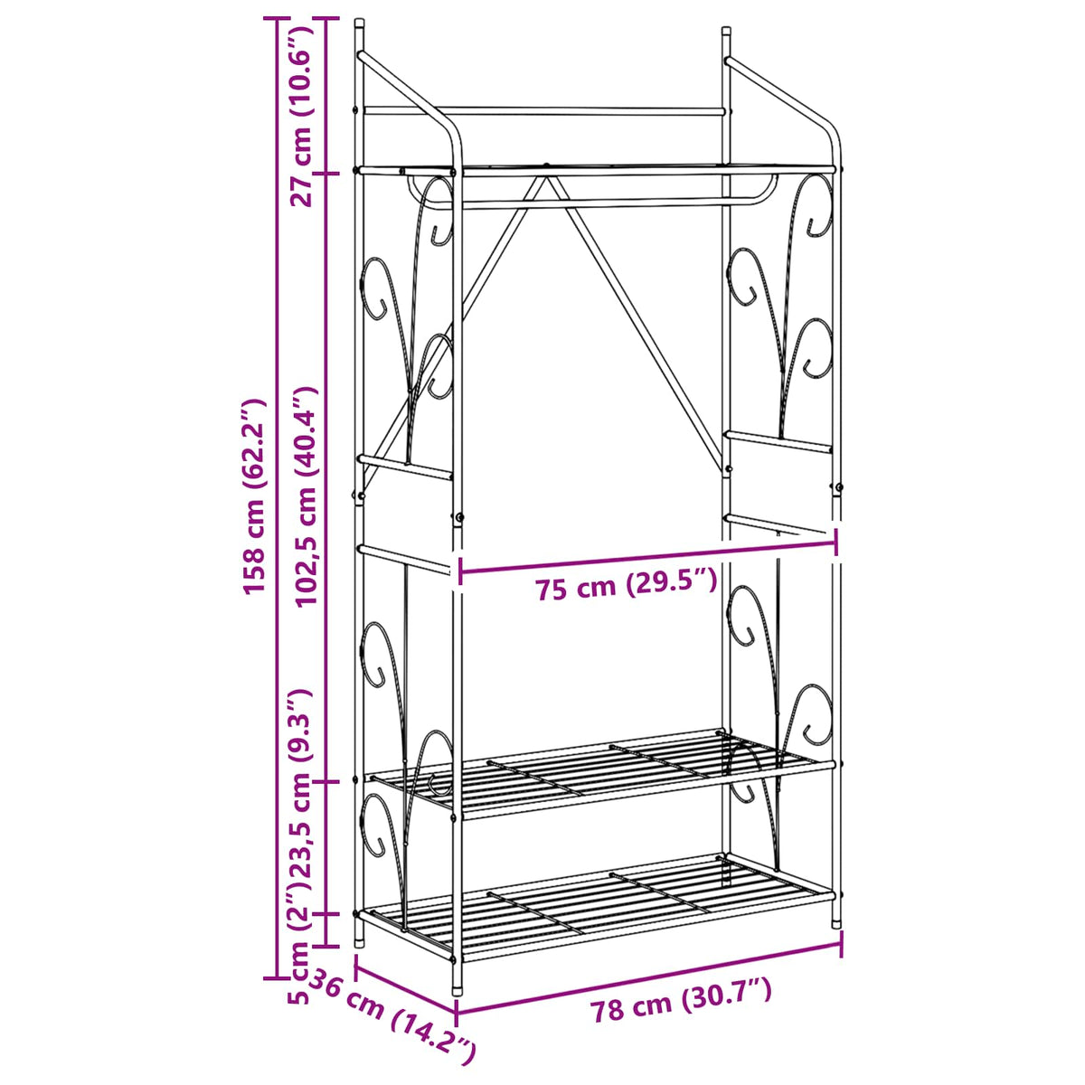 Åpen Garderobe Ensfarget