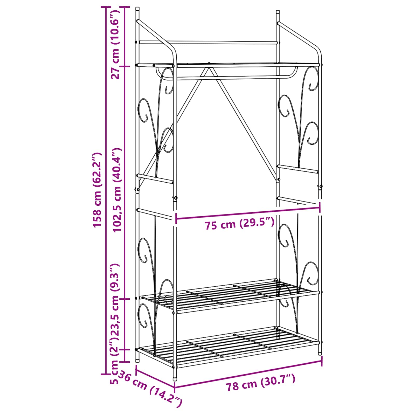 Åpen Garderobe Ensfarget