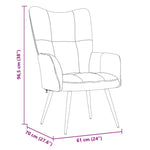 Avslappende Stol Lysegrå 70 X 61 X 96,5 Cm Fløyel