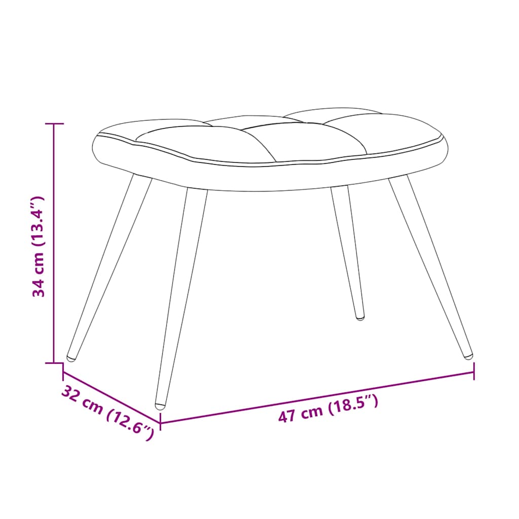 Avslappende Stol Med Fotpall 2 Pcs Lysegrå Fløyel