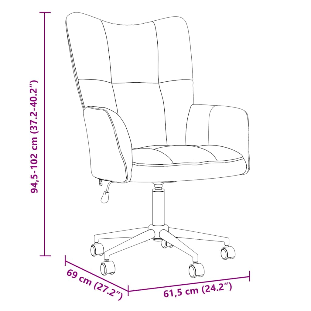 Avslappende Stol Med Hjul Lysegrå 69 X 61,5 X 102 Cm Fløyel