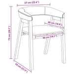 Spisestoler 2 Pcs Lys Brun 54 X 57 X 73 Cm Solid Gummitre