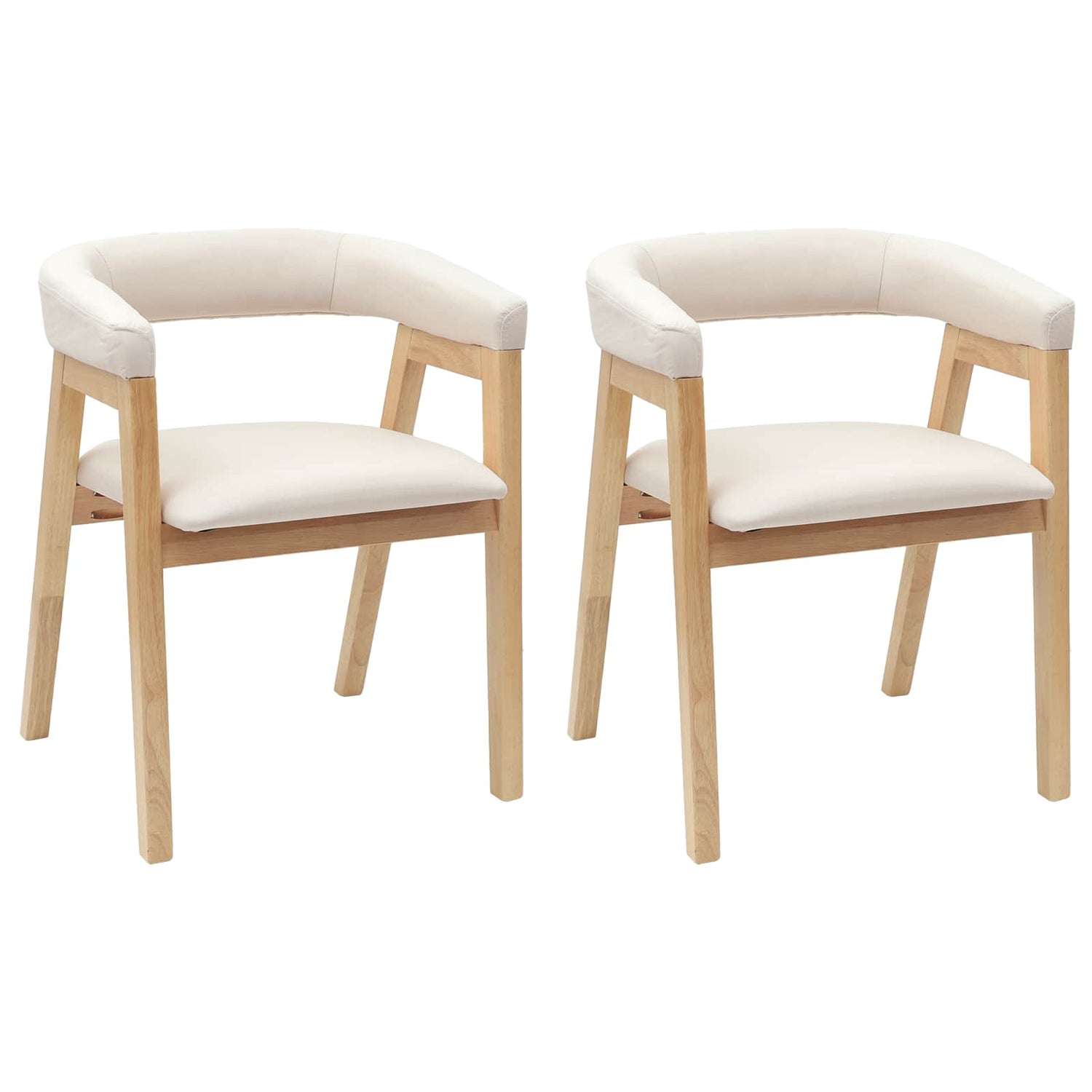 Spisestoler 2 Pcs Naturlig 54 X 57 X 73 Cm Solid Gummitre
