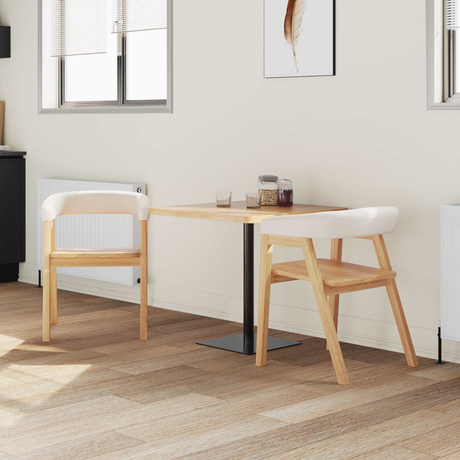 Spisestoler 2 Pcs Naturlig 54 X 57 X 73 Cm Solid Gummitre