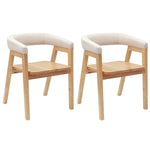 Spisestoler 2 Pcs Naturlig 54 X 57 X 73 Cm Solid Gummitre