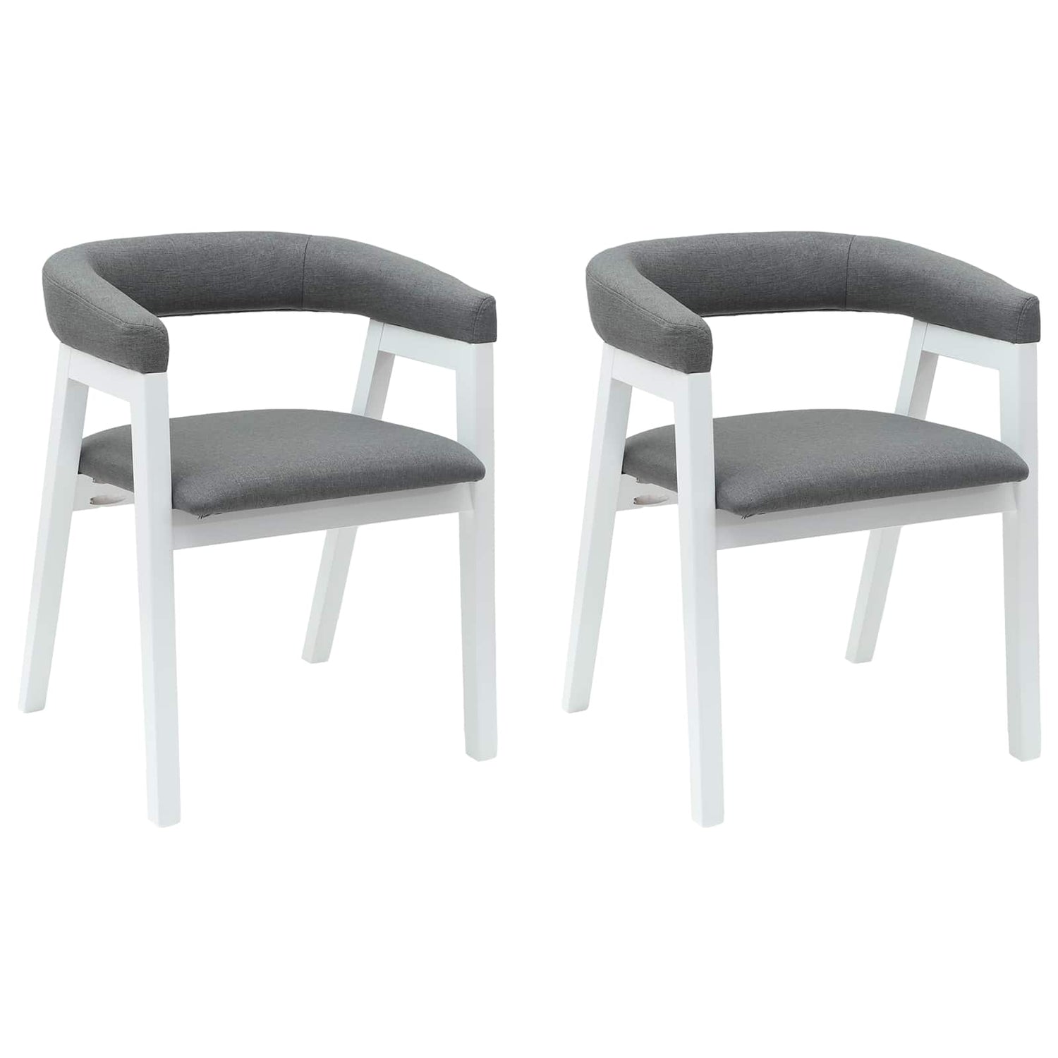 Spisestoler 2 Pcs Hvit 54 X 57 X 73 Cm Solid Gummitre