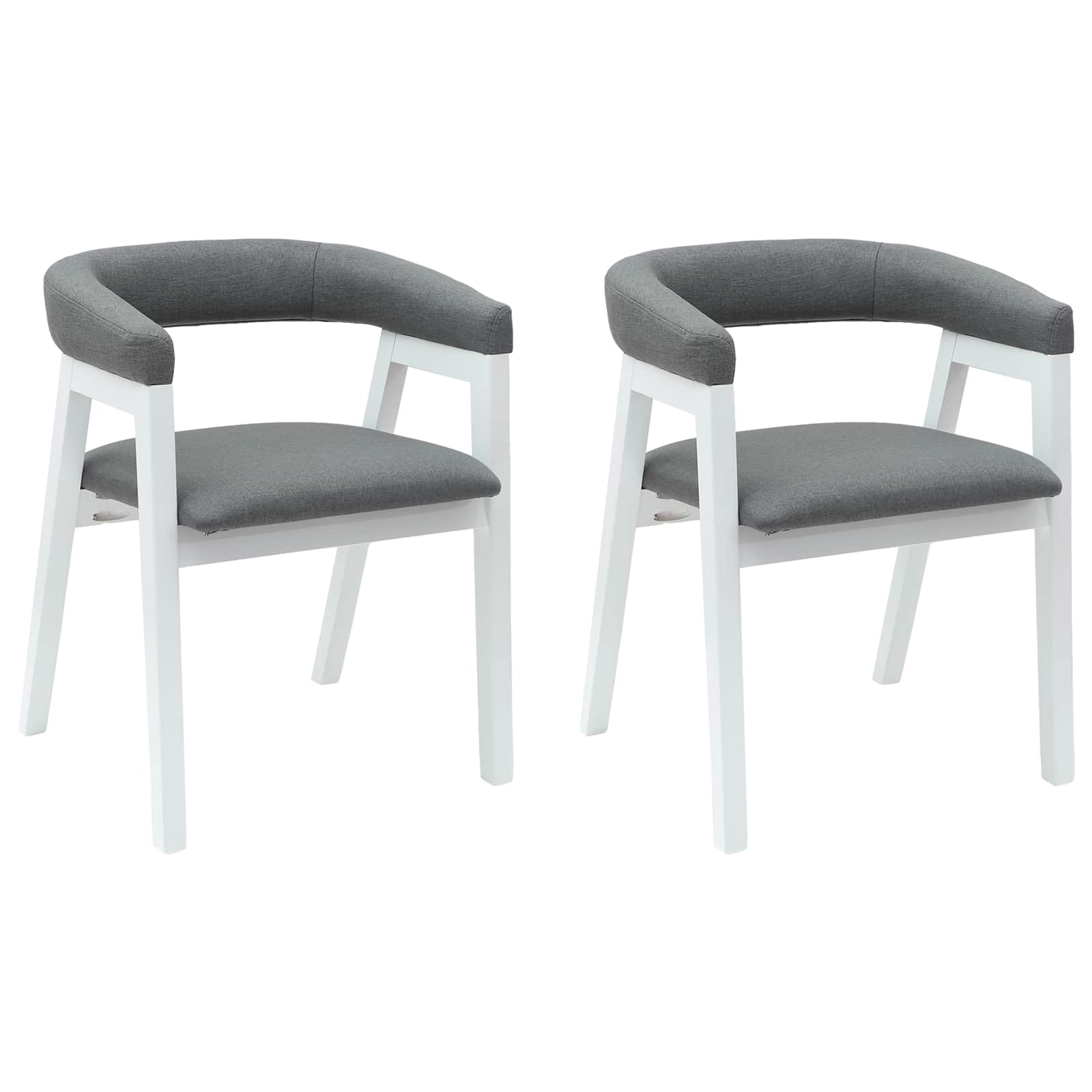 Spisestoler 2 Pcs Hvit 54 X 57 X 73 Cm Solid Gummitre