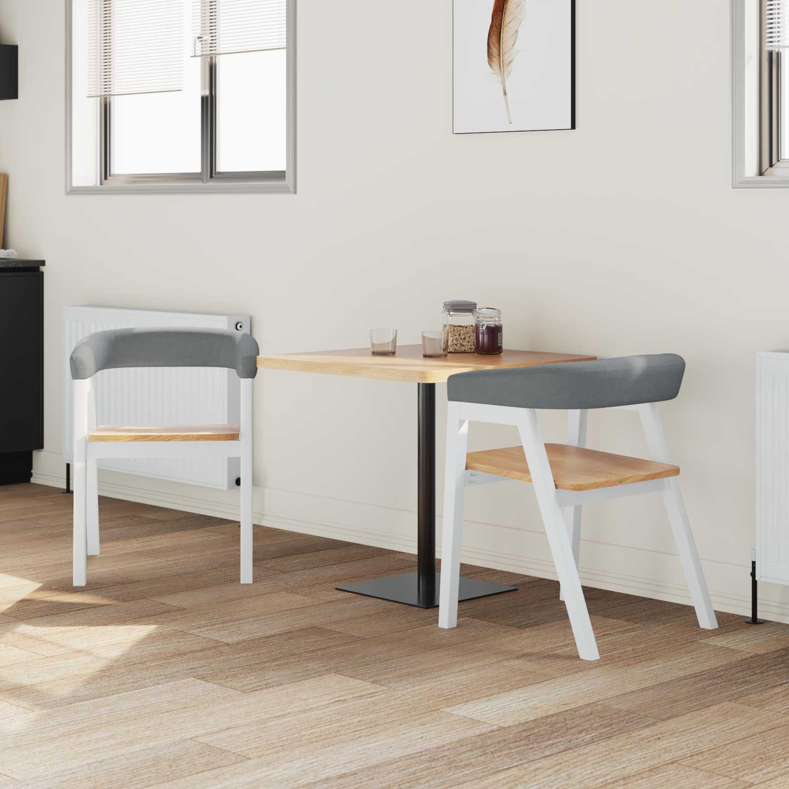 Spisestoler 2 Pcs Hvit 54 X 57 X 73 Cm Solid Gummitre
