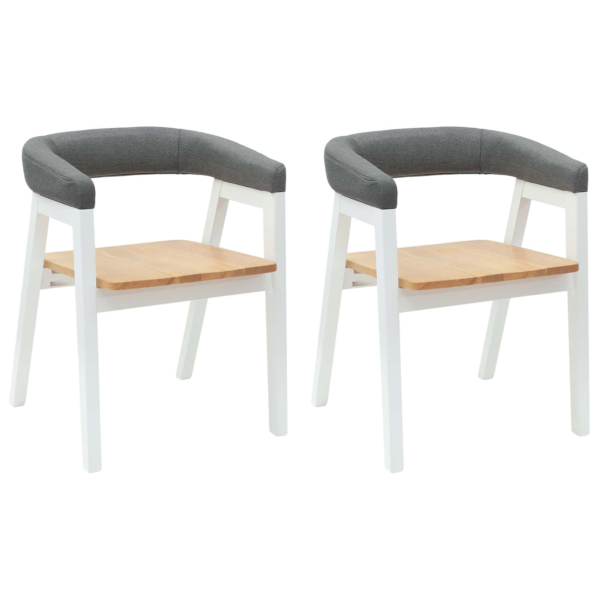 Spisestoler 2 Pcs Hvit 54 X 57 X 73 Cm Solid Gummitre