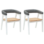 Spisestoler 2 Pcs Hvit 54 X 57 X 73 Cm Solid Gummitre