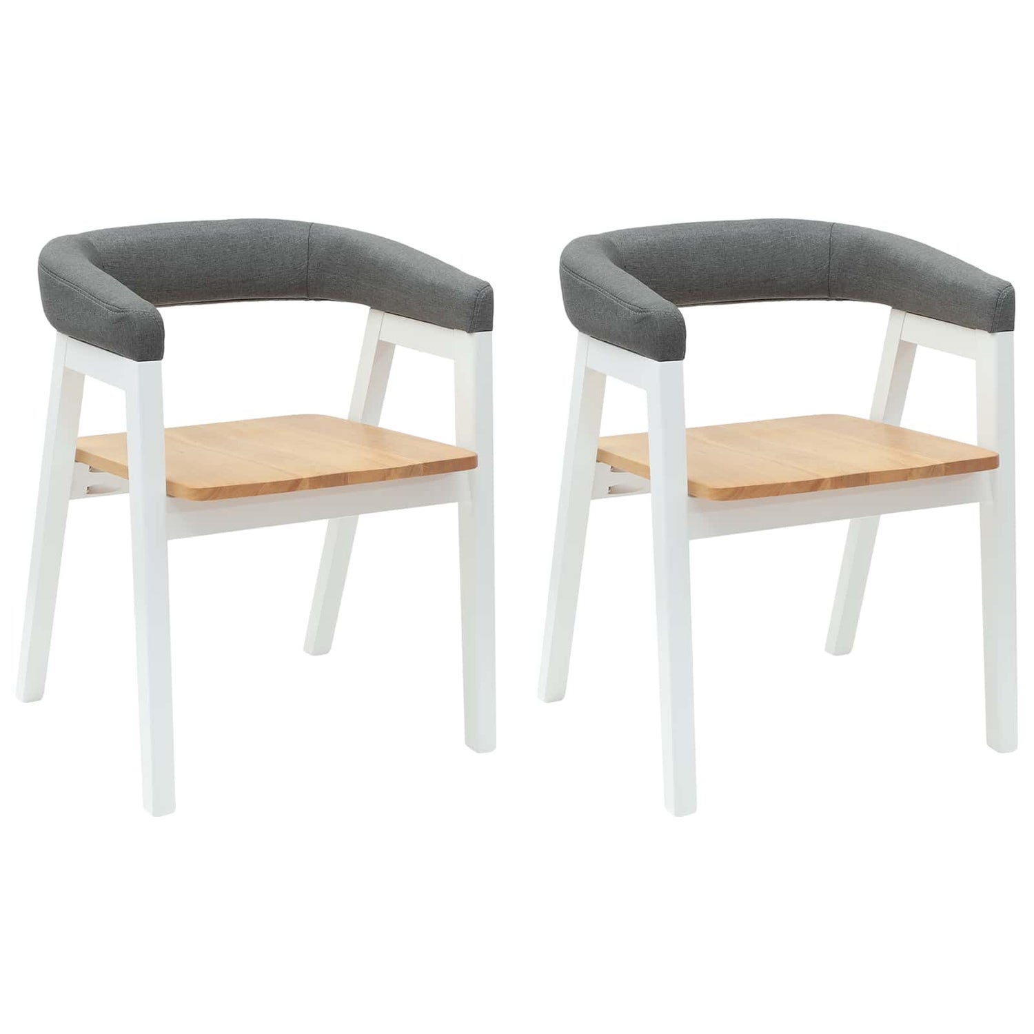 Spisestoler 2 Pcs Hvit 54 X 57 X 73 Cm Solid Gummitre