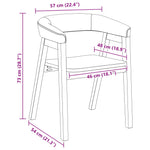 Spisestoler 2 Pcs Hvit 54 X 57 X 73 Cm Solid Gummitre