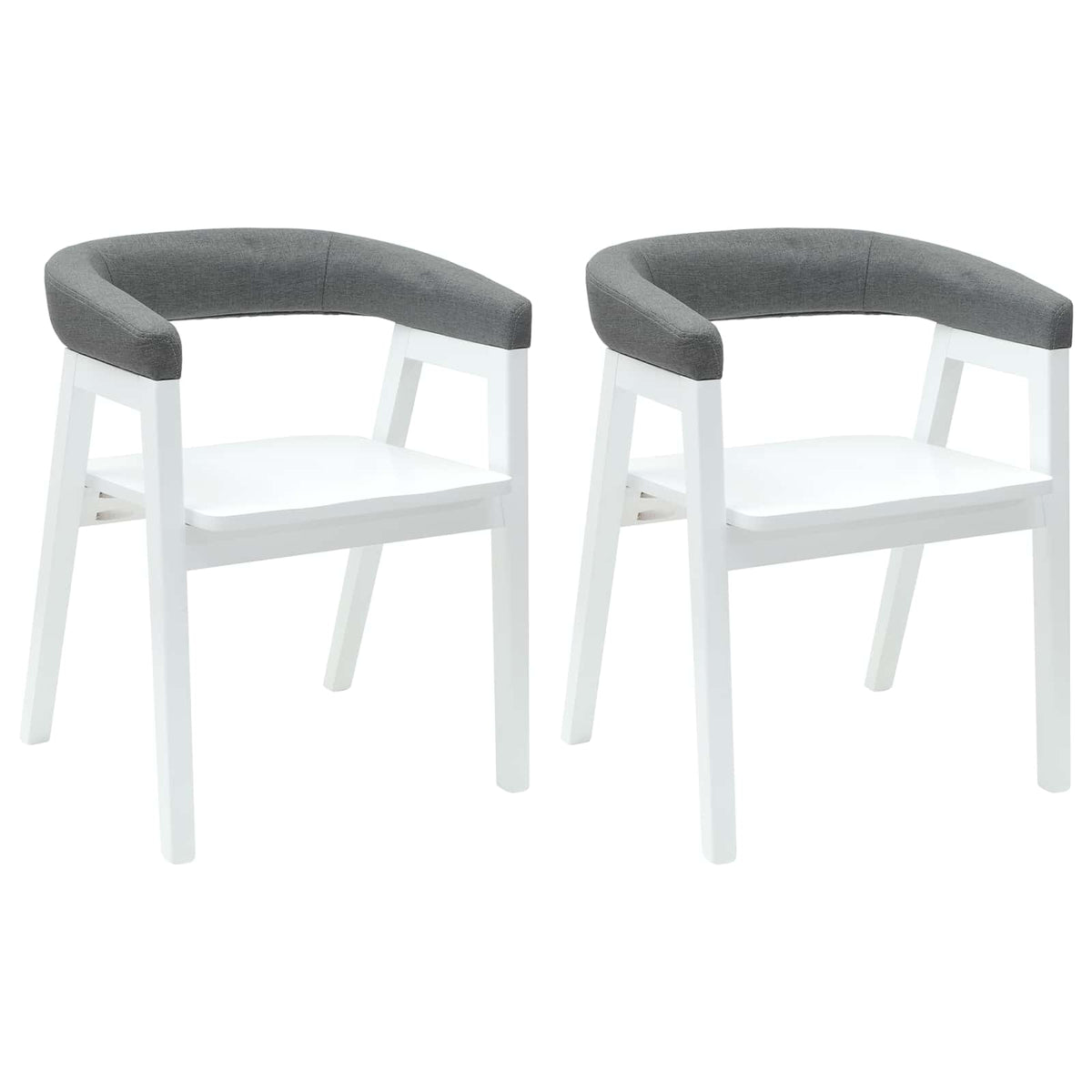 Spisestoler 2 Pcs Hvit 54 X 57 X 73 Cm Solid Gummitre