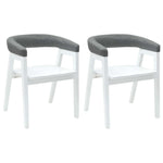 Spisestoler 2 Pcs Hvit 54 X 57 X 73 Cm Solid Gummitre