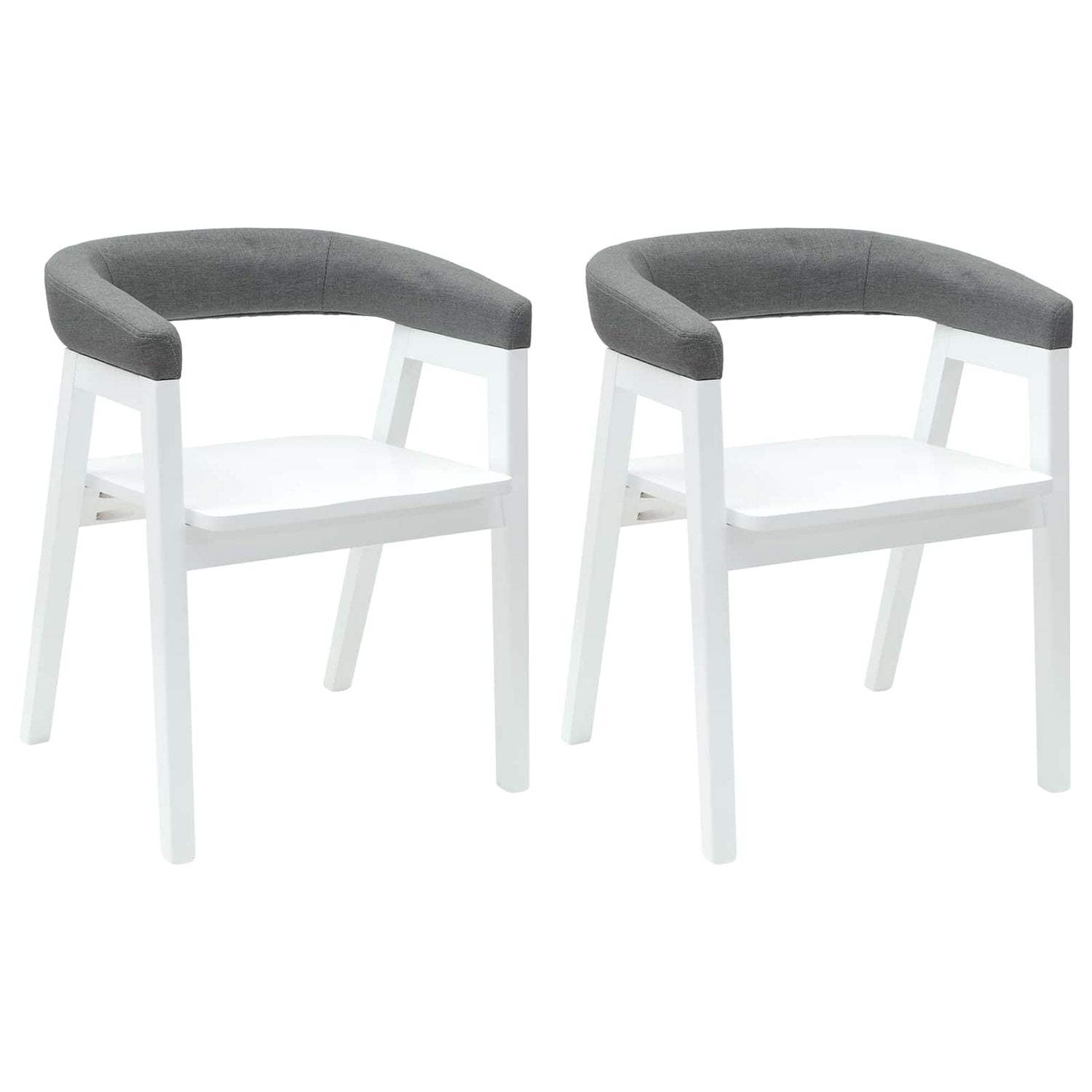 Spisestoler 2 Pcs Hvit 54 X 57 X 73 Cm Solid Gummitre