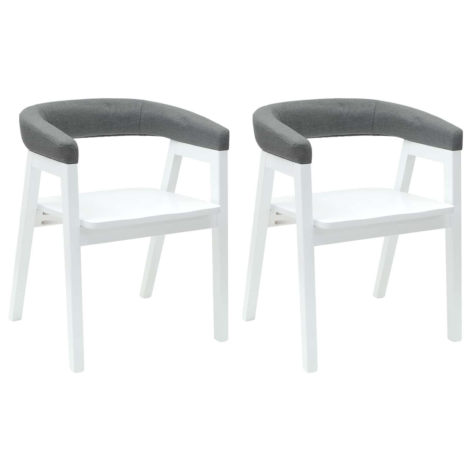 Spisestoler 2 Pcs Hvit 54 X 57 X 73 Cm Solid Gummitre