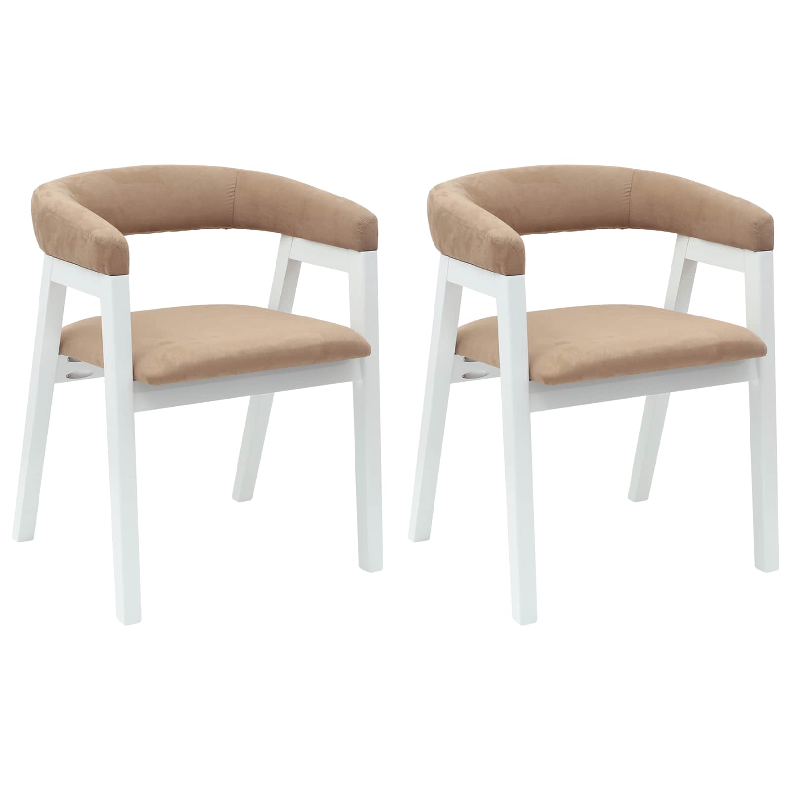 Spisestoler 2 Pcs Hvit 54 X 57 X 73 Cm Solid Gummitre
