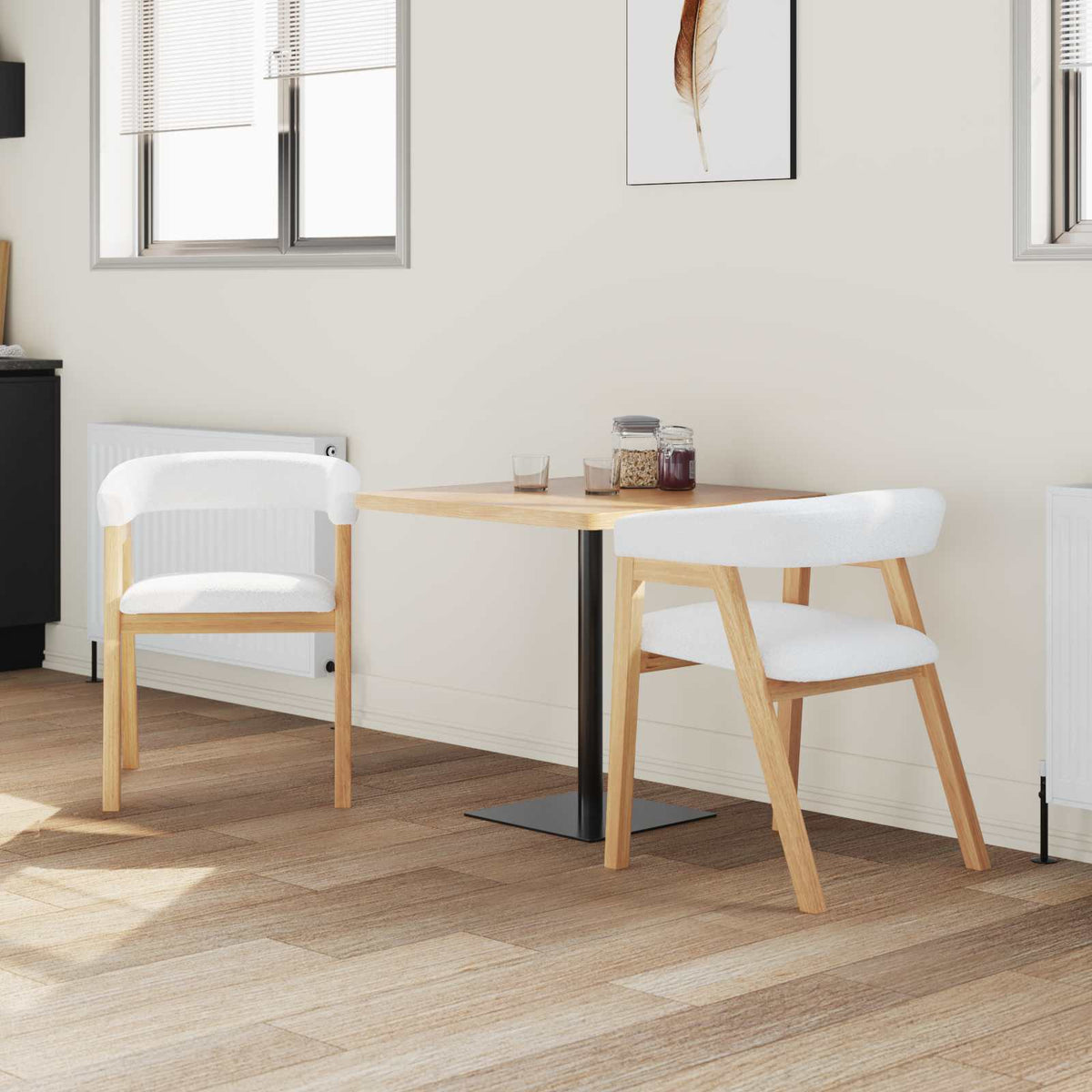 Spisestoler 2 Pcs Naturlig 54 X 57 X 73 Cm Solid Gummitre