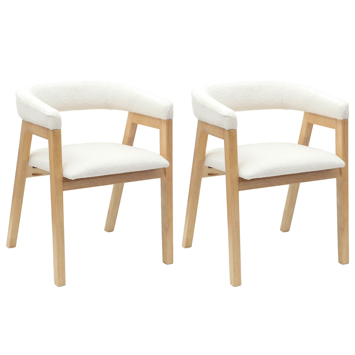 Spisestoler 2 Pcs Naturlig 54 X 57 X 73 Cm Solid Gummitre