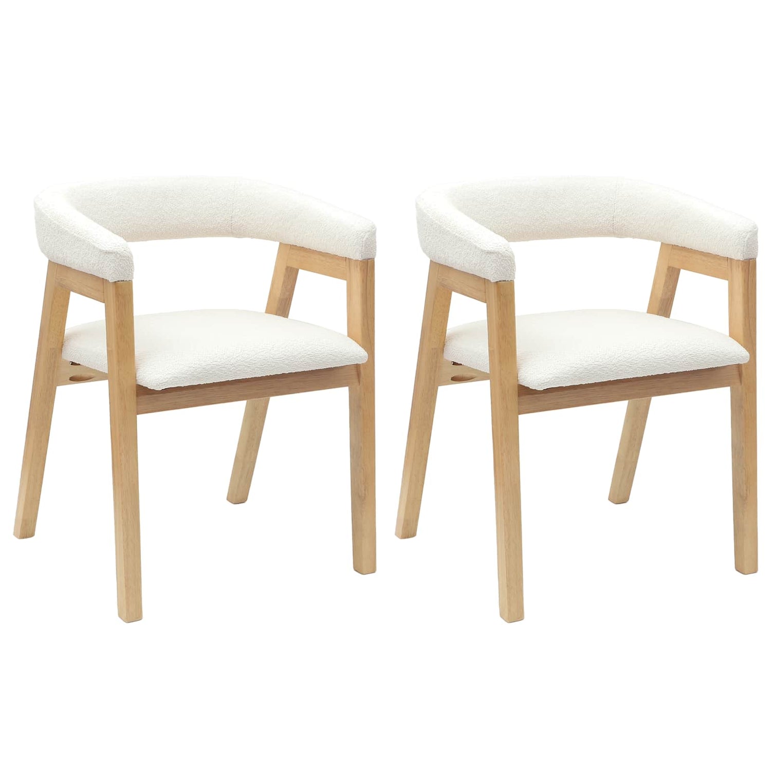 Spisestoler 2 Pcs Naturlig 54 X 57 X 73 Cm Solid Gummitre