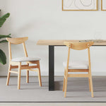 Spisestoler 2 Pcs Naturlig 42 X 47.5 X 81 Cm Solid Gummitre