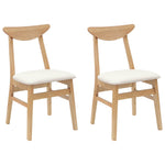 Spisestoler 2 Pcs Naturlig 42 X 47.5 X 81 Cm Solid Gummitre