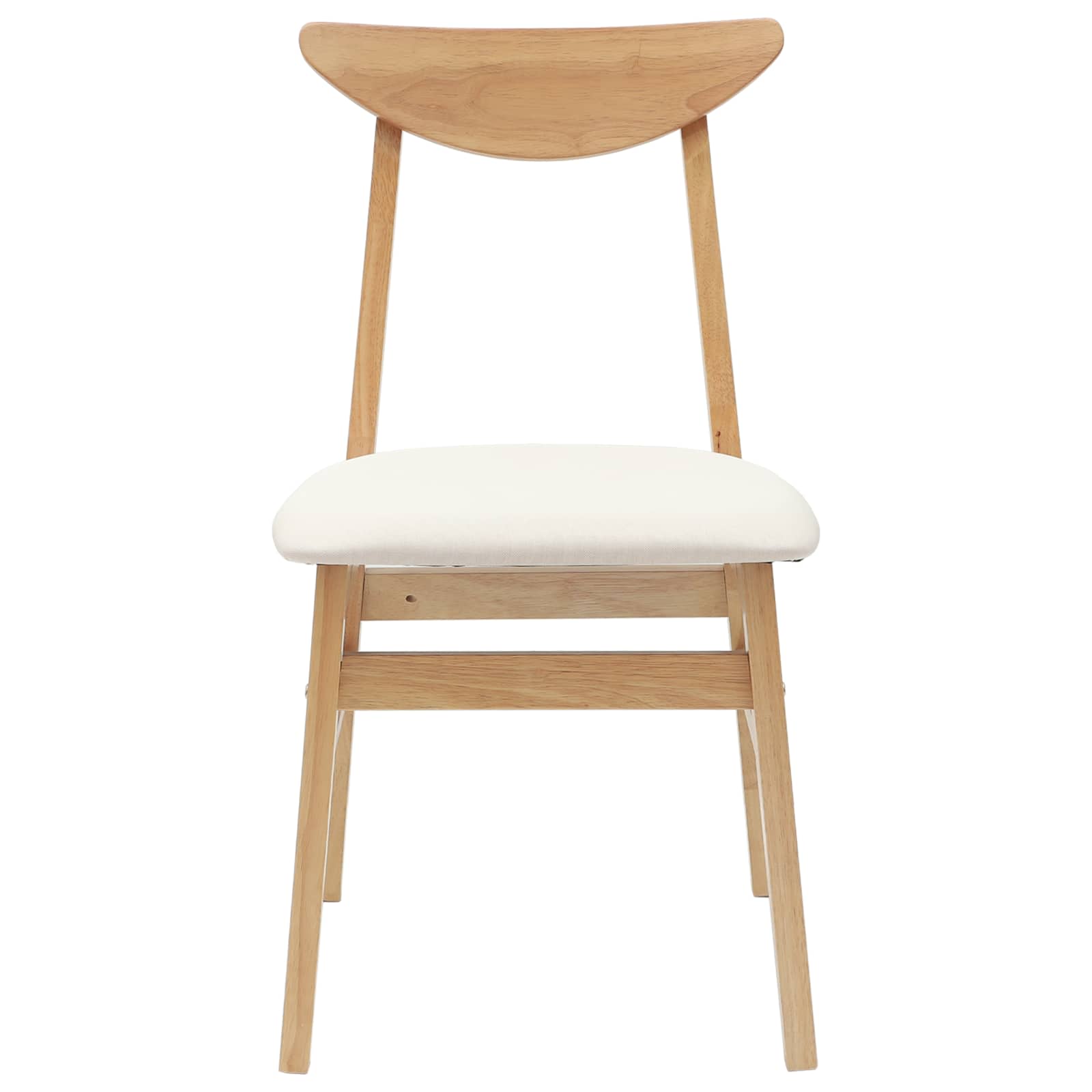 Spisestoler 2 Pcs Naturlig 42 X 47.5 X 81 Cm Solid Gummitre