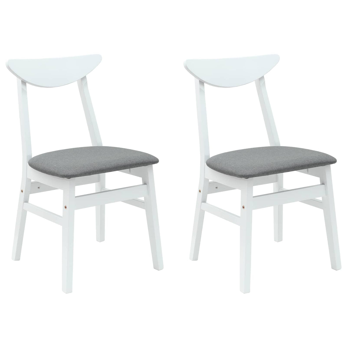 Spisestoler 2 Pcs Hvit 42 X 47.5 X 81 Cm Solid Gummitre