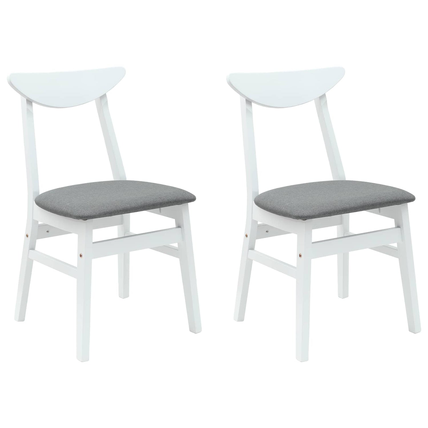 Spisestoler 2 Pcs Hvit 42 X 47.5 X 81 Cm Solid Gummitre