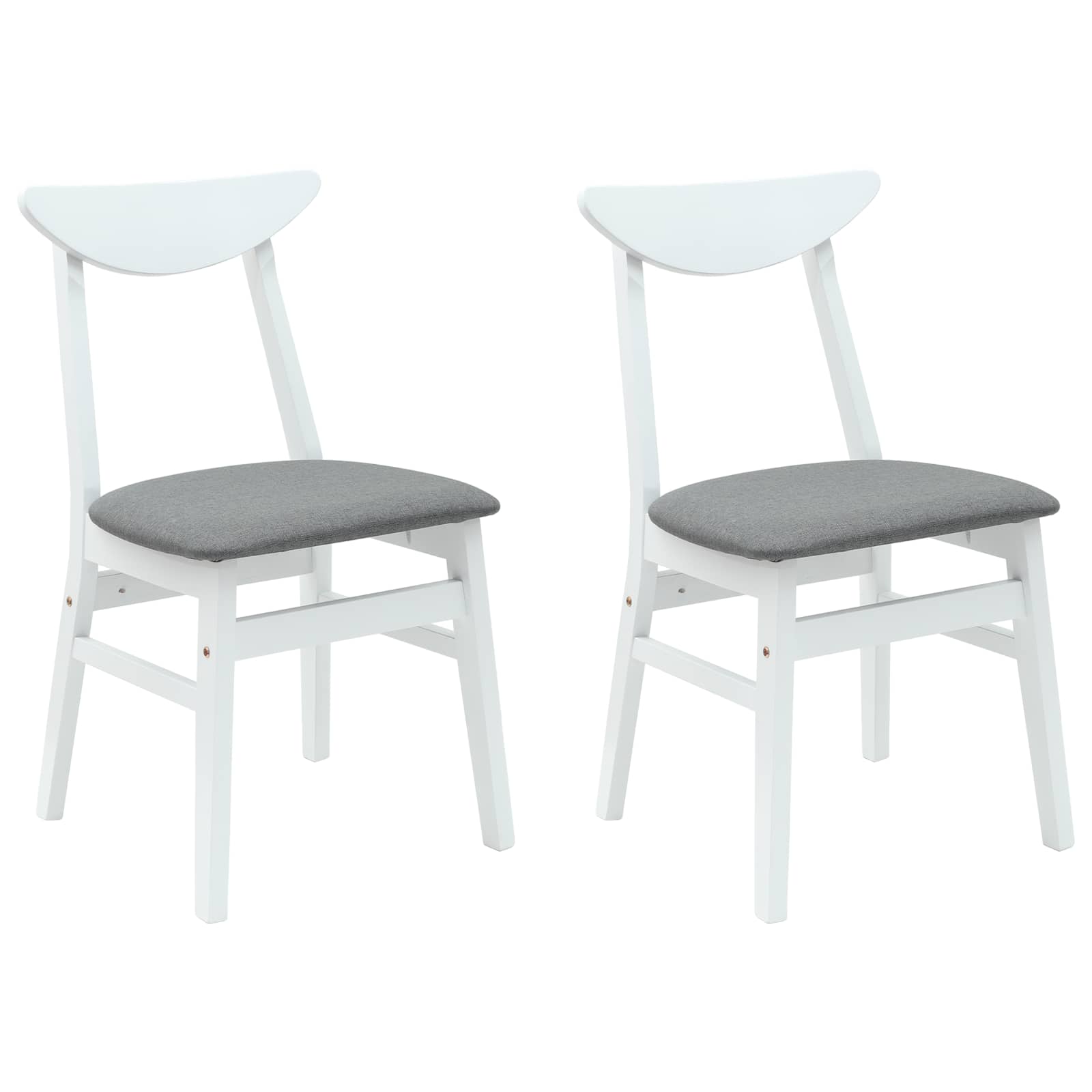 Spisestoler 2 Pcs Hvit 42 X 47.5 X 81 Cm Solid Gummitre