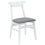 Spisestoler 2 Pcs Hvit 42 X 47.5 X 81 Cm Solid Gummitre