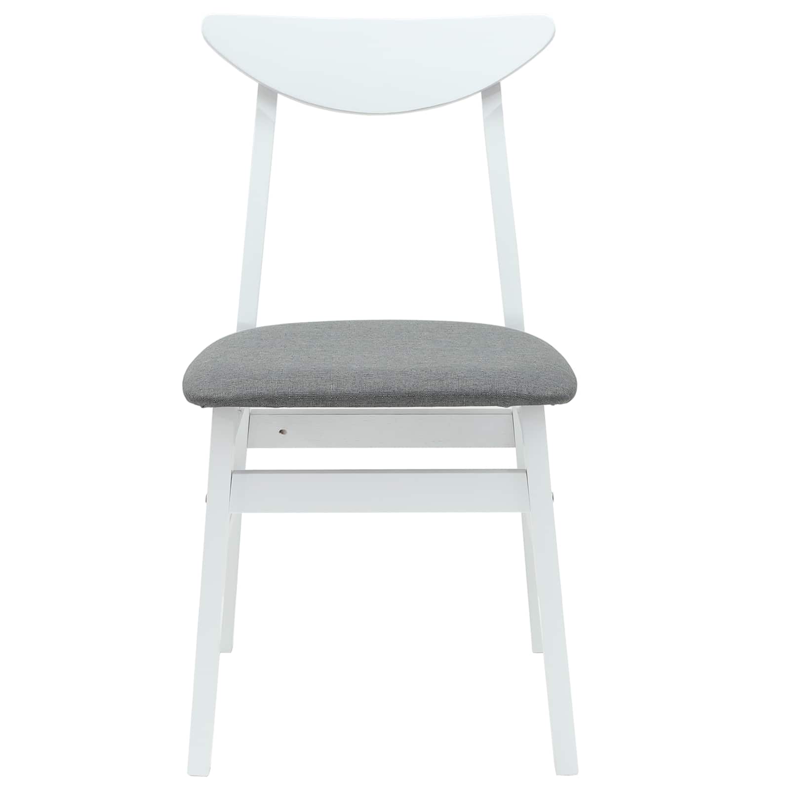 Spisestoler 2 Pcs Hvit 42 X 47.5 X 81 Cm Solid Gummitre