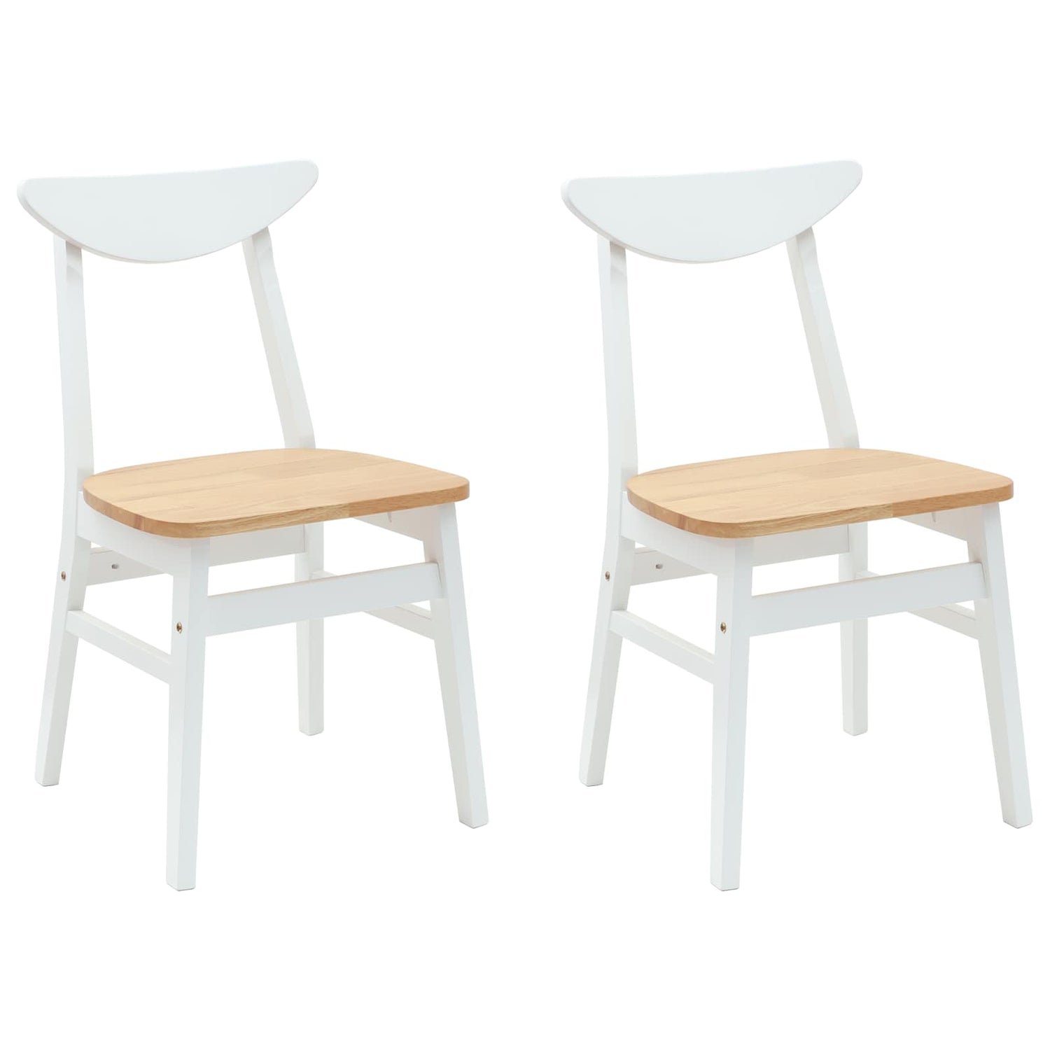 Spisestoler 2 Pcs Hvit 42 X 47.5 X 81 Cm Solid Gummitre