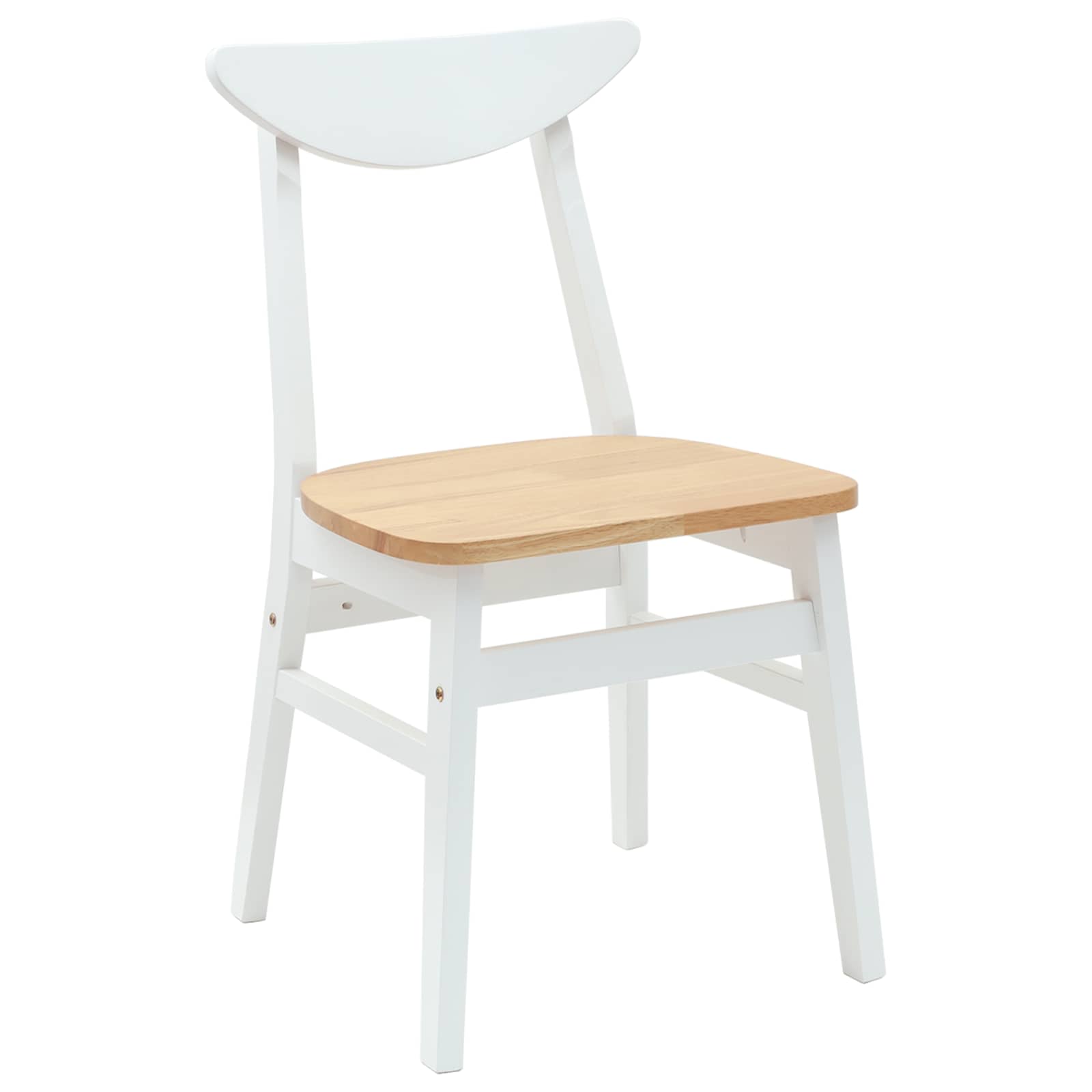 Spisestoler 2 Pcs Hvit 42 X 47.5 X 81 Cm Solid Gummitre