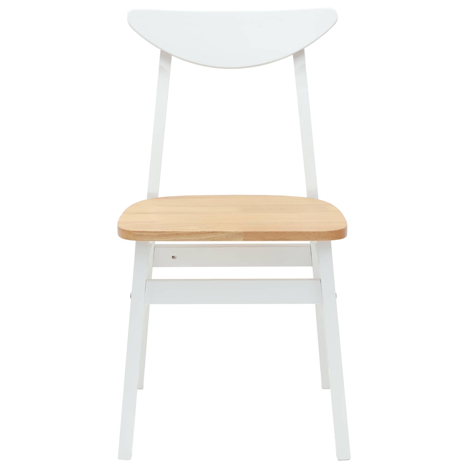 Spisestoler 2 Pcs Hvit 42 X 47.5 X 81 Cm Solid Gummitre