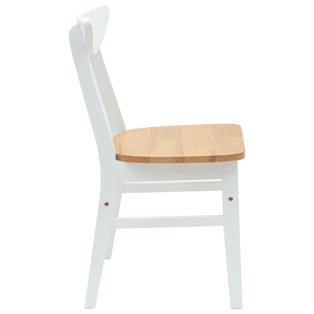 Spisestoler 2 Pcs Hvit 42 X 47.5 X 81 Cm Solid Gummitre