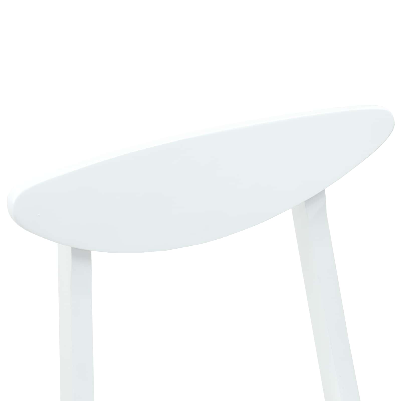 Spisestoler 2 Pcs Hvit 42 X 47.5 X 81 Cm Solid Gummitre