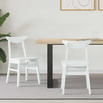 Spisestoler 2 Pcs Hvit 42 X 47.5 X 81 Cm Solid Gummitre