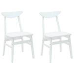 Spisestoler 2 Pcs Hvit 42 X 47.5 X 81 Cm Solid Gummitre