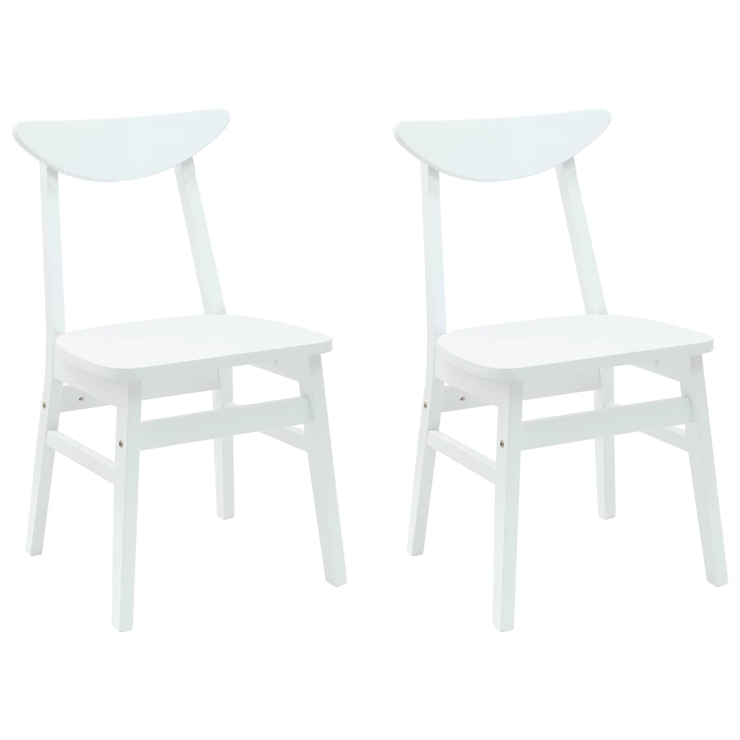 Spisestoler 2 Pcs Hvit 42 X 47.5 X 81 Cm Solid Gummitre