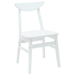 Spisestoler 2 Pcs Hvit 42 X 47.5 X 81 Cm Solid Gummitre