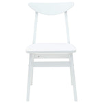 Spisestoler 2 Pcs Hvit 42 X 47.5 X 81 Cm Solid Gummitre