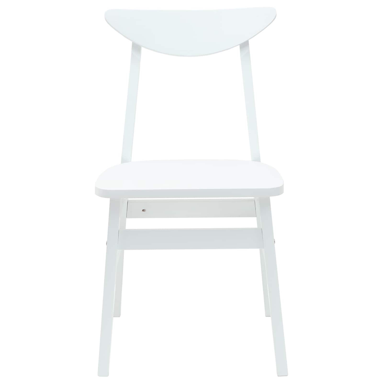 Spisestoler 2 Pcs Hvit 42 X 47.5 X 81 Cm Solid Gummitre